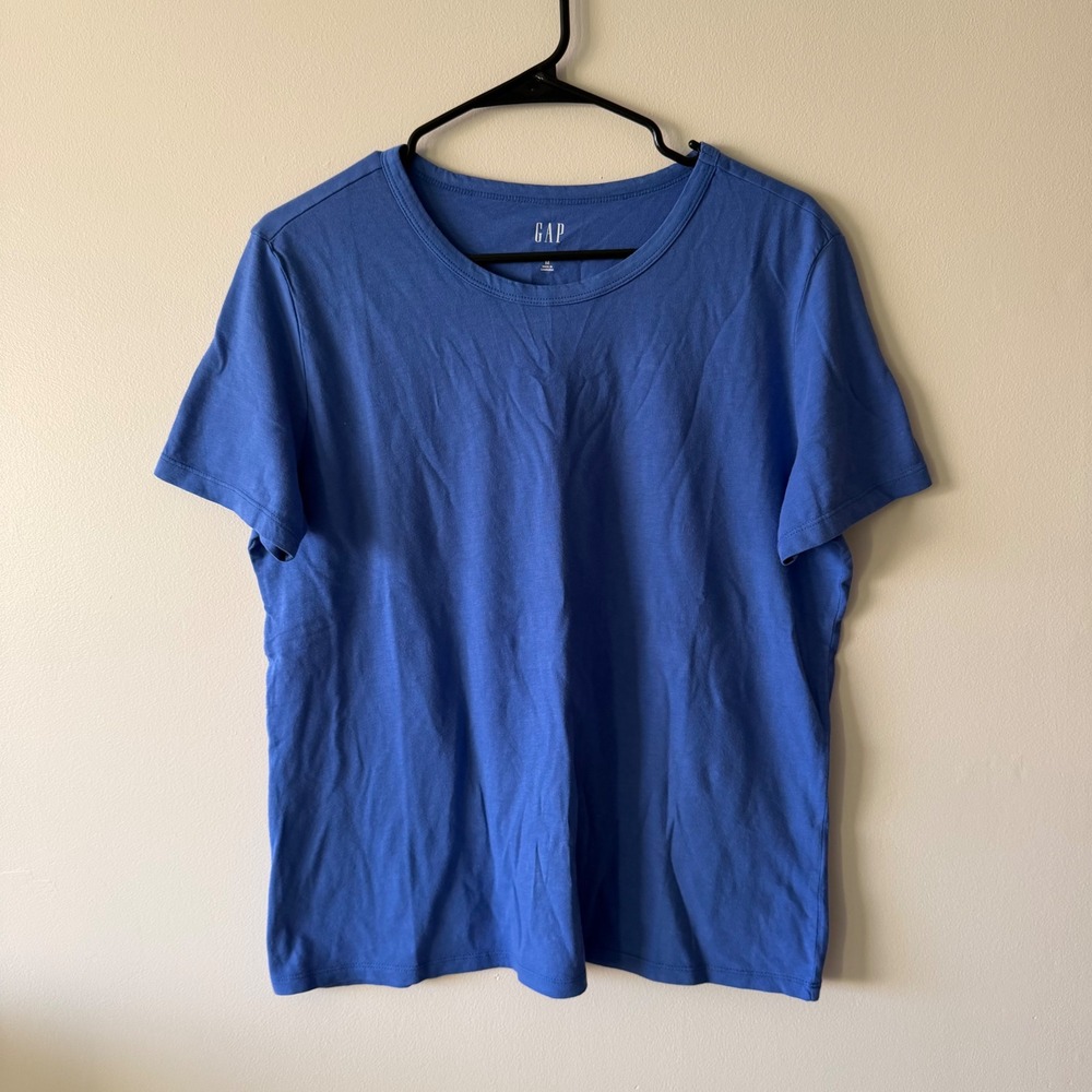 Gap Womens Blue 100% Cotton Short Sleeve Crewneck T-Shirt Size Medium